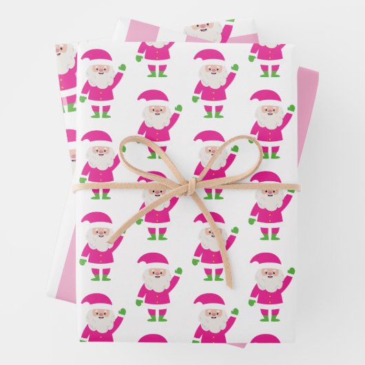 Roze en groene kerstcadeaupapier voor kerstontstek inpakpapier vel (In situ)