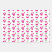 Roze en groene kerstcadeaupapier voor kerstontstek inpakpapier vel (Voorkant)