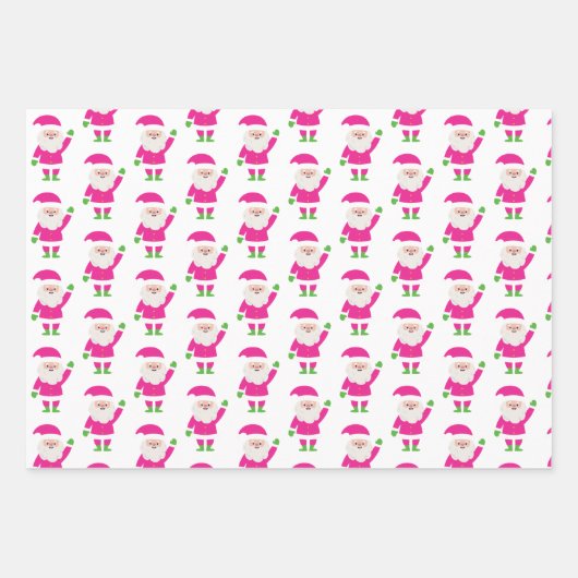 Roze en groene kerstcadeaupapier voor kerstontstek inpakpapier vel (Voorkant)