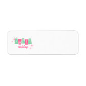 Roze en groene kerstfeestdagen Adresetiketten Etiket (Voorkant)