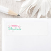 Roze en groene kerstfeestdagen Adresetiketten Etiket (Insitu)