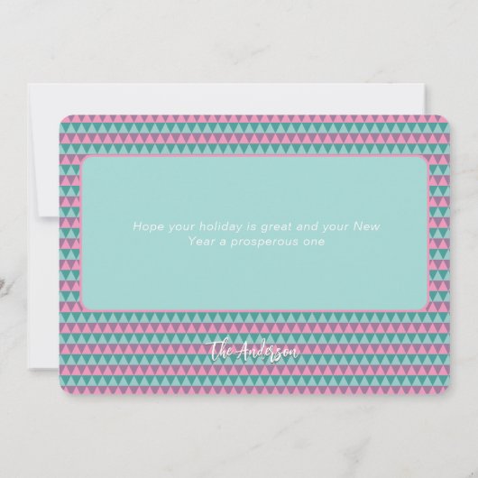 Roze en groene kerstkaart (Achterkant)