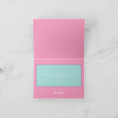 Roze en groene kerstkaart bedankkaart (Binnen)