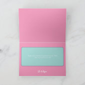 Roze en groene kerstkaart bedankkaart (Binnen)