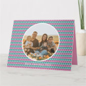 Roze en groene kerstkaart kaart (Voorkant)