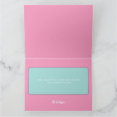 Roze en groene kerstkaart kaart (Binnen)