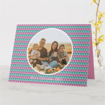 Roze en groene kerstkaart