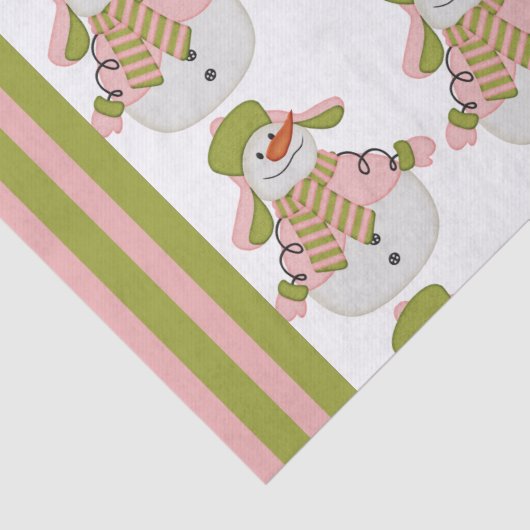 Roze en groene kerstman tissuepapier (Detail)