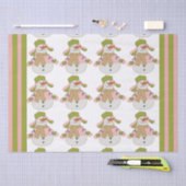 Roze en groene kerstman tissuepapier (Craft)