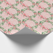  roze en groene kerstmis cadeaupapier (Hoek)