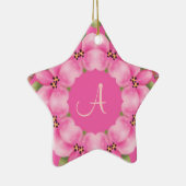 Roze en groene kerstversiering keramisch ornament (Rechts)