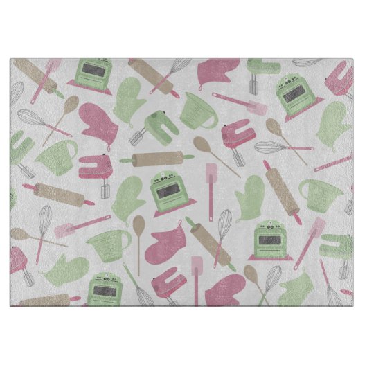 Roze en groene keuken snijraad snijplank (Voorkant)