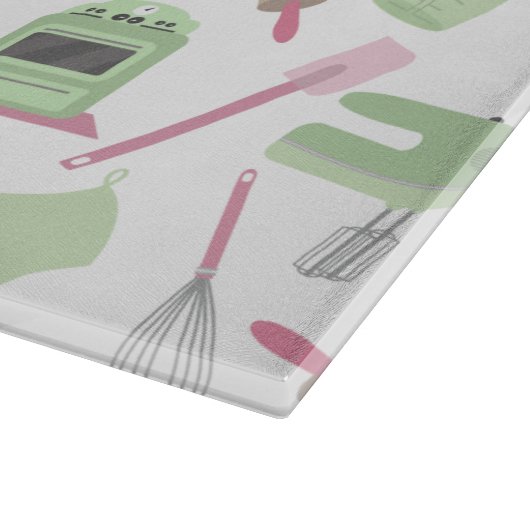 Roze en groene keuken snijraad snijplank (Hoek)