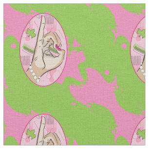 Roze en groene kikker stof