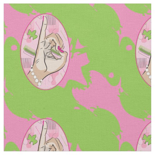Roze en groene kikker stof (Close Up)