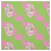 Roze en groene kikker stof (Swatch)