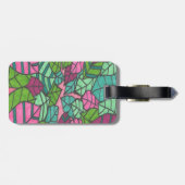 Roze en groene kleppen afdrukken bagagelabel (Achterkant horizontaal)