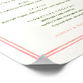 Roze en groene kleurrijke Drinken voor de bruiloft Poster (Hoek)