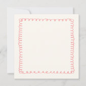 Roze en Groene Kleurrijke Vierkant Weddenschap Save The Date (Achterkant)