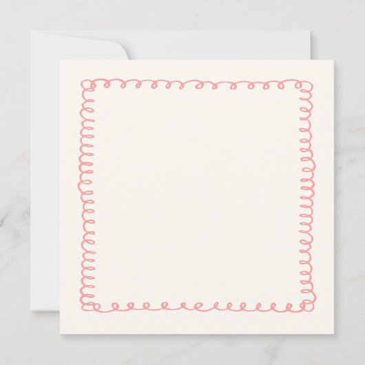 Roze en Groene Kleurrijke Vierkant Weddenschap Save The Date (Achterkant)