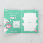 Roze en groene koffie en vriendenkoffie op zaterda kaart (Binnen)