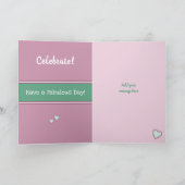 Roze en groene koffieminnaar kaart (Binnen)