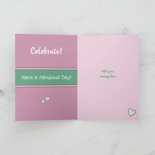 Roze en groene koffieminnaar kaart (Binnen)