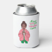 Roze en groene koningin blikjeskoeler (Blikje Voorkant)