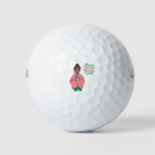 Roze en groene koningin golfballen