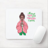 Roze en groene koningin muismat (Met muis)