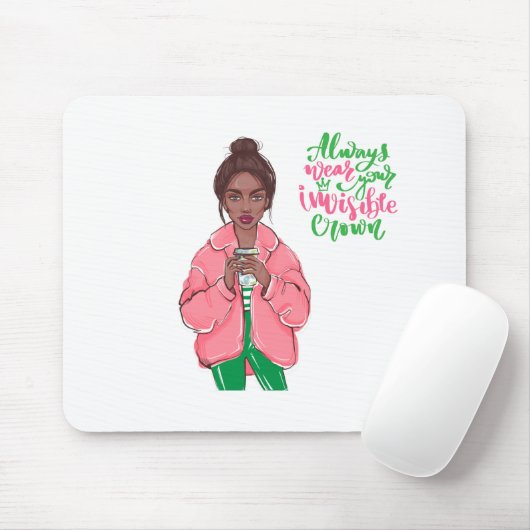 Roze en groene koningin muismat (Met muis)