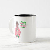 Roze en groene koningin tweekleurige koffiemok (Voorkant links)