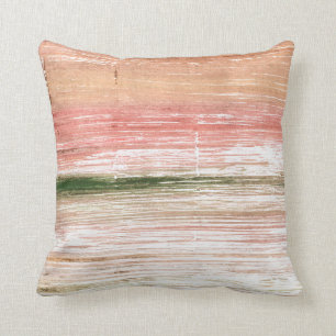 Roze en groene kunst kussen