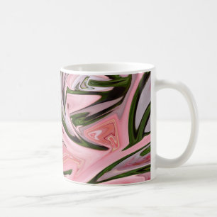 Roze en groene kunststroom koffiemok