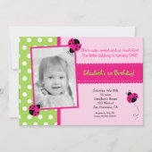 Roze en Groene Ladybug Van de Partij van vandaag U Kaart (Voorkant)