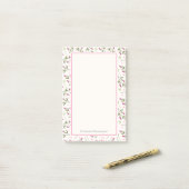 Roze en Groene Lange Stamboom Wildbloemen Patroon Post-it® Notes (Op bureau)