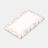 Roze en Groene Lange Stamboom Wildbloemen Patroon Post-it® Notes (Schuin)