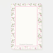 Roze en Groene Lange Stamboom Wildbloemen Patroon Post-it® Notes (Voorkant)