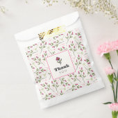 Roze en groene, langlevende wilde bloemen Dank u Bedankzakje (Gezegeld)