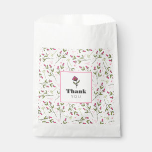 Roze en groene, langlevende wilde bloemen Dank u Bedankzakje