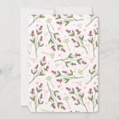 Roze en groene langlevende wilde bloemen kaart (Achterkant)