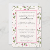 Roze en groene langlevende wilde bloemen kaart (Voorkant)