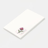 Roze en groene langlevende wilde bloemen, op maat  post-it® notes (Schuin)