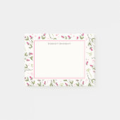 Roze en groene langlevende wilde bloemen post-it® notes (Voorkant)