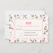 Roze en groene langlevende wilde bloemen RSVP (Voorkant)