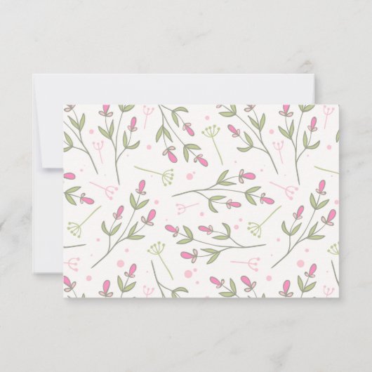 Roze en groene langlevende wilde bloemen RSVP (Achterkant)