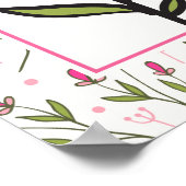 Roze en groene langstelige wilde bloemen Persoonli Poster (Hoek)