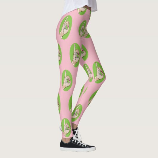 Roze en groene leggings (Rechts)