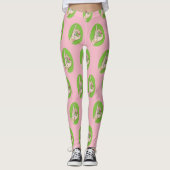 Roze en groene leggings (Voorkant)