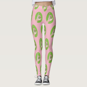 Roze en groene leggings